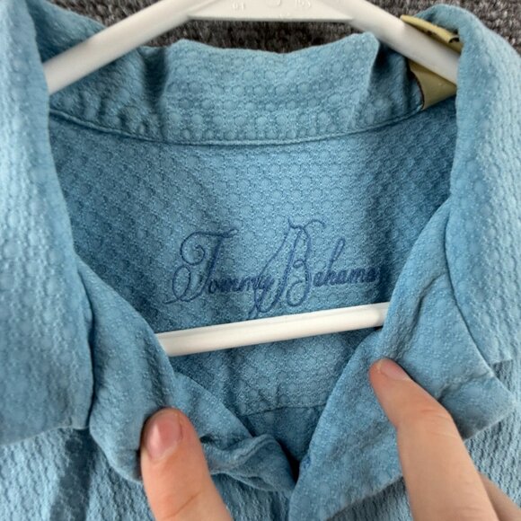 Tommy Bahama THATS HOW I ROLL GOLF Graphic Print Silk Rayon Cotton Small Blue - Picture 11 of 12